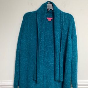 Sunny Leigh Women’s Cardigan open Front Size Large Blue Green